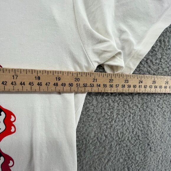 H&M Rolling Stones Shirt Womens Size Medium White Red Band Tee - Picture 7 of 11